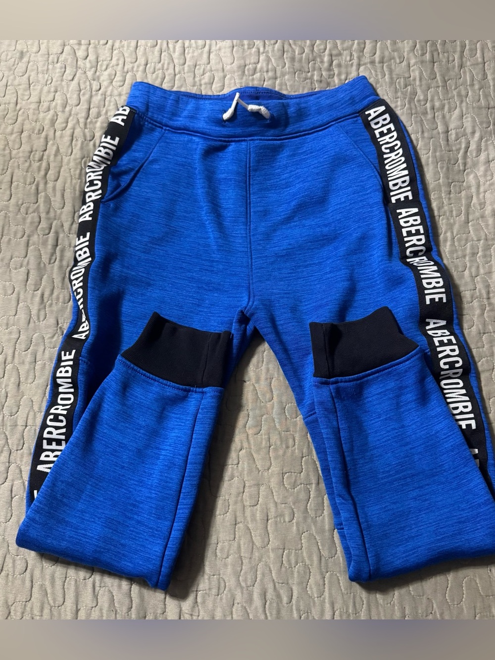 Boys blue Abercrombie Kids fleece active joggers stand out with their bold